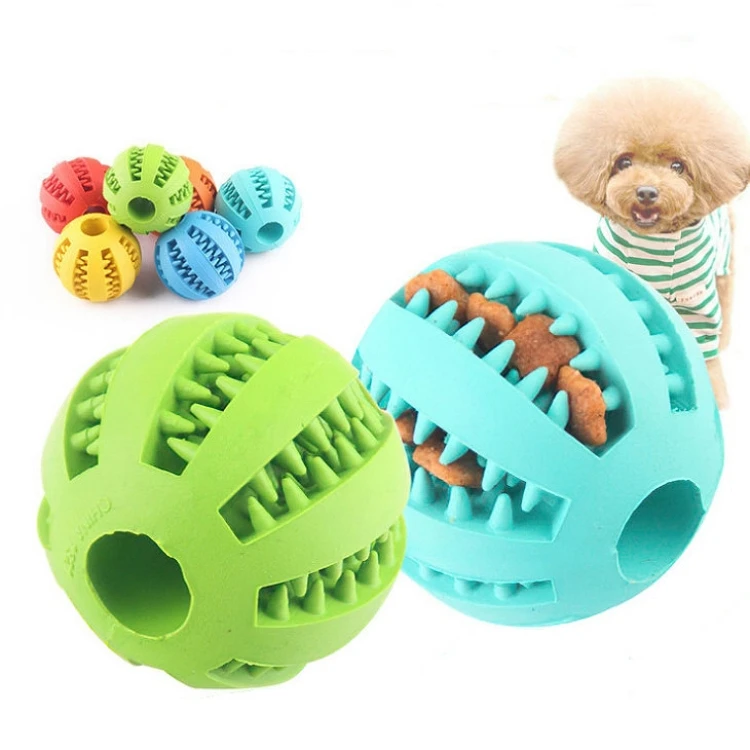 
Hot Sale Natural Indestructible Soft Pet Toy Pet Food Ball Dog Chew Rubber Ball 