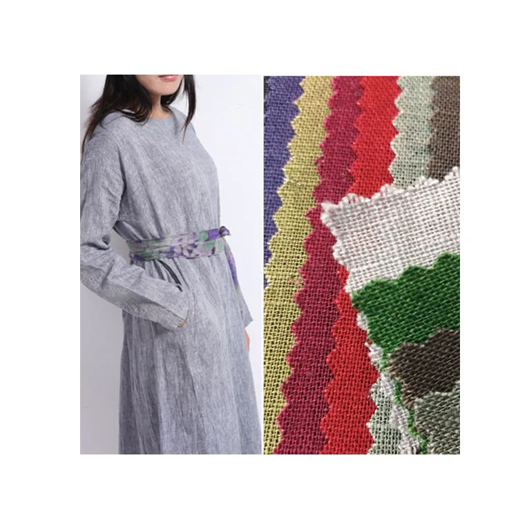 Thin linen cotton fabric 100% linen fabric for garment