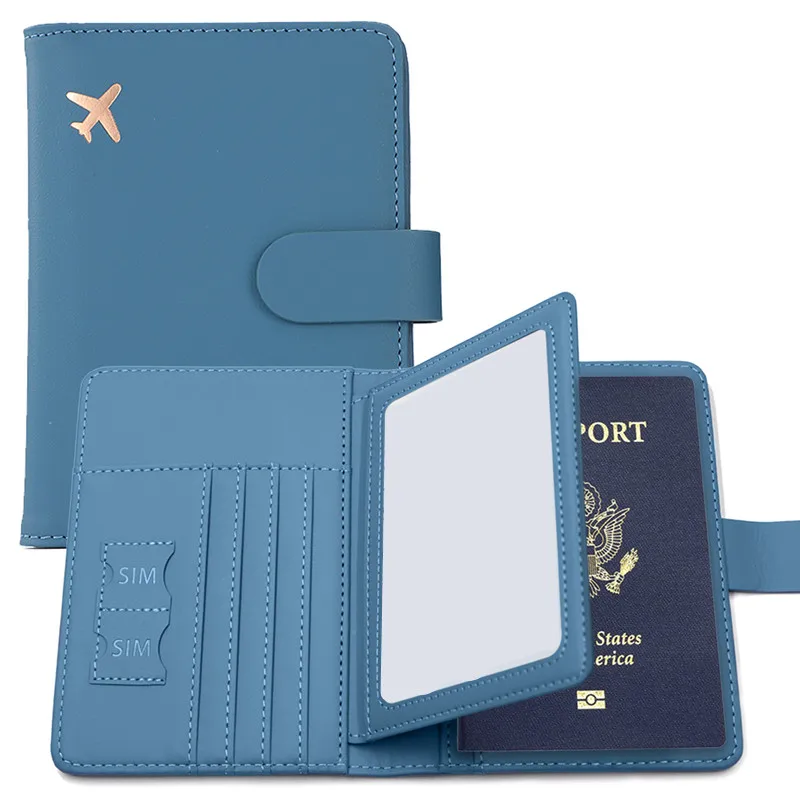 Customize Logo Rfid Luxury Designer PU Leather Family Travel Wallet Passport Holder Sublimation Pssport Cover Blanks