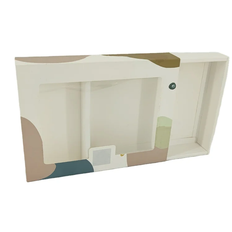 Socks customized printing with clear windows cardboard paper drawer sliding gift  box packaging boxes