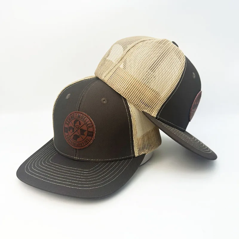 High Quality 6 Panel Sports Caps Custom Leather Patch Logo Wholesale Blank Mesh Richardson 112 Trucker Hats