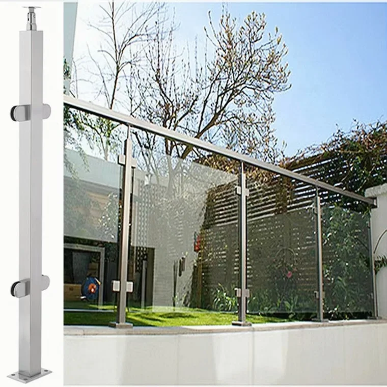 Hotel Apartment Villa Outdoor Aluminum Double Triple Glaze Balcony Stair Glass Rail Balustrades Railing Handrail Design