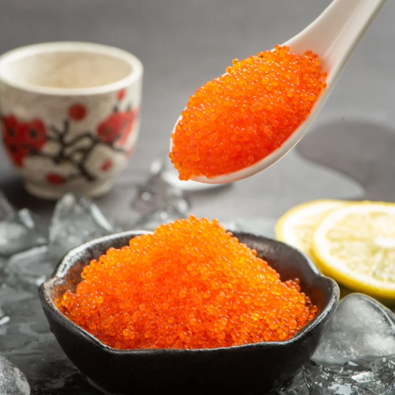 EBIKO/Seasoned Capelin Roe Masago Fish Roe Fish Eggs Caviar Green Masago For Sale