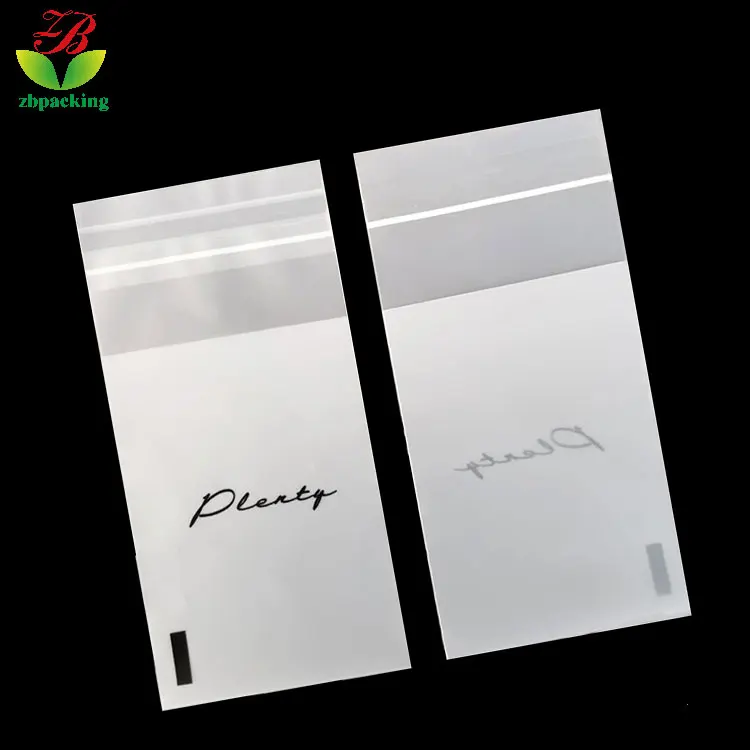 customized LOGO 100% biodegradable clothing bag  compostable frosted self adhesive bags