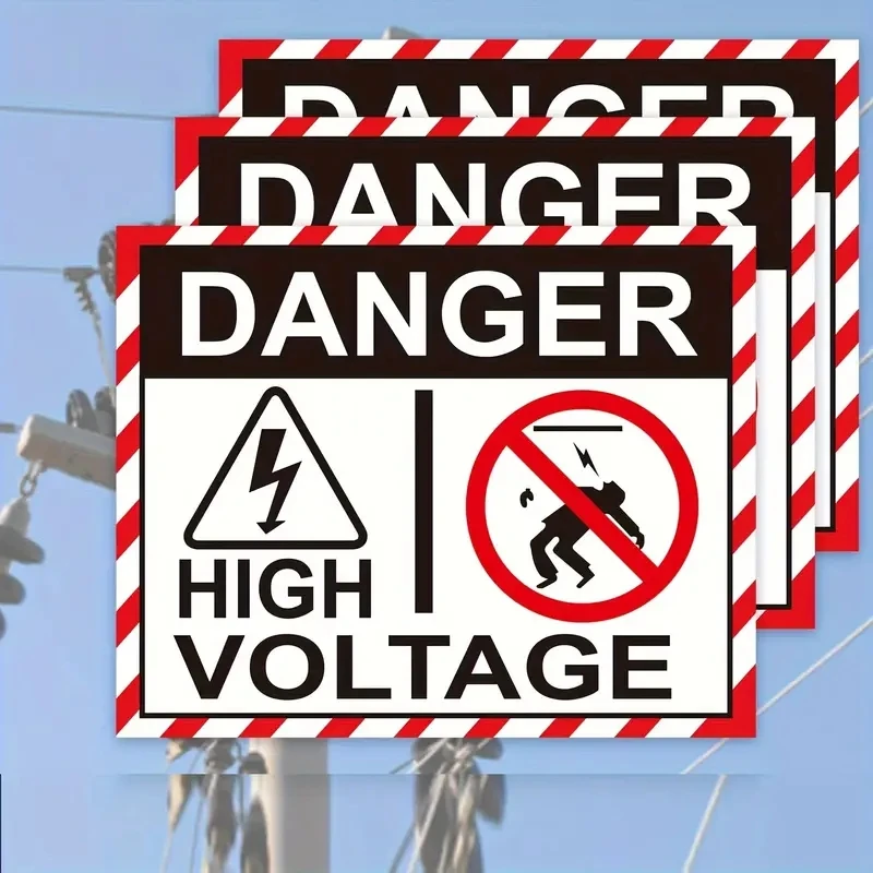 High Voltage Warning Labels, Hazardous Voltage Safety Warning Stickers, Electrical Sign Sticker For Battery Bank