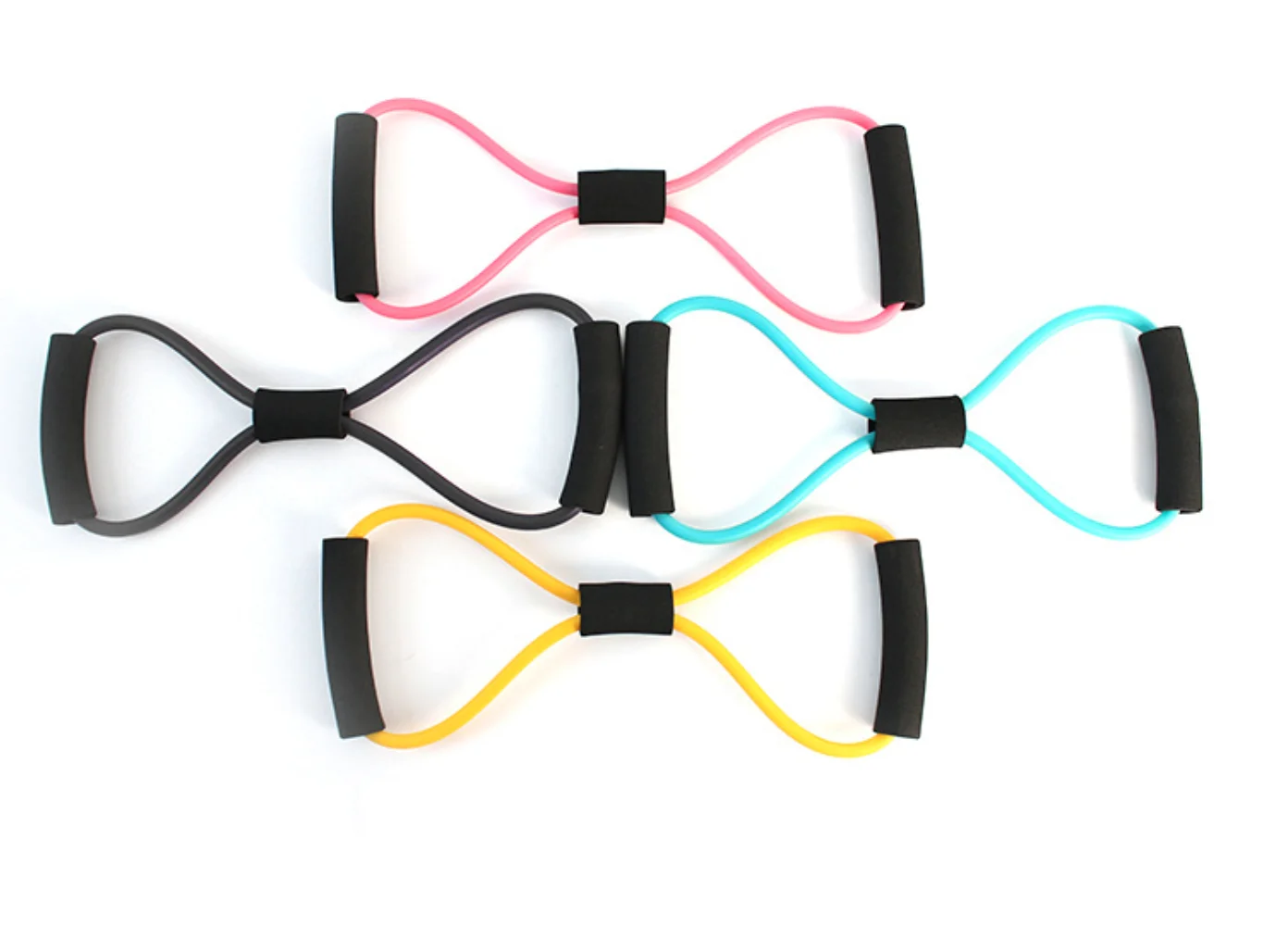 China Hot Selling Training Home Gymnastic Usingm Tpe Latex Free Spring Exerciser 8-Shaped Yoga Pull Rope