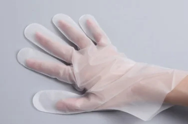 Natural Blue clear  PE Plastic Thick TPE Gloves for Household Industry Use