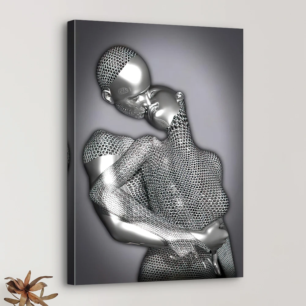 Abstract Couple Nude Images Printed On Canvas With Stretched Frame Art For Home Wall Art Decoration