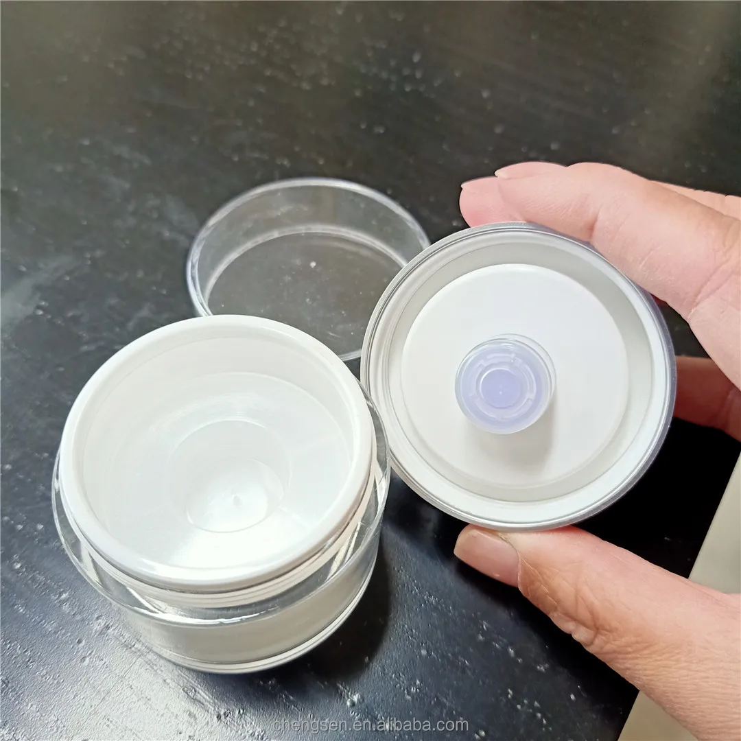 2023 Hot sales high quality and best price for logo printing wholesale full white 15g 30g 50g acrylic airless cream jar