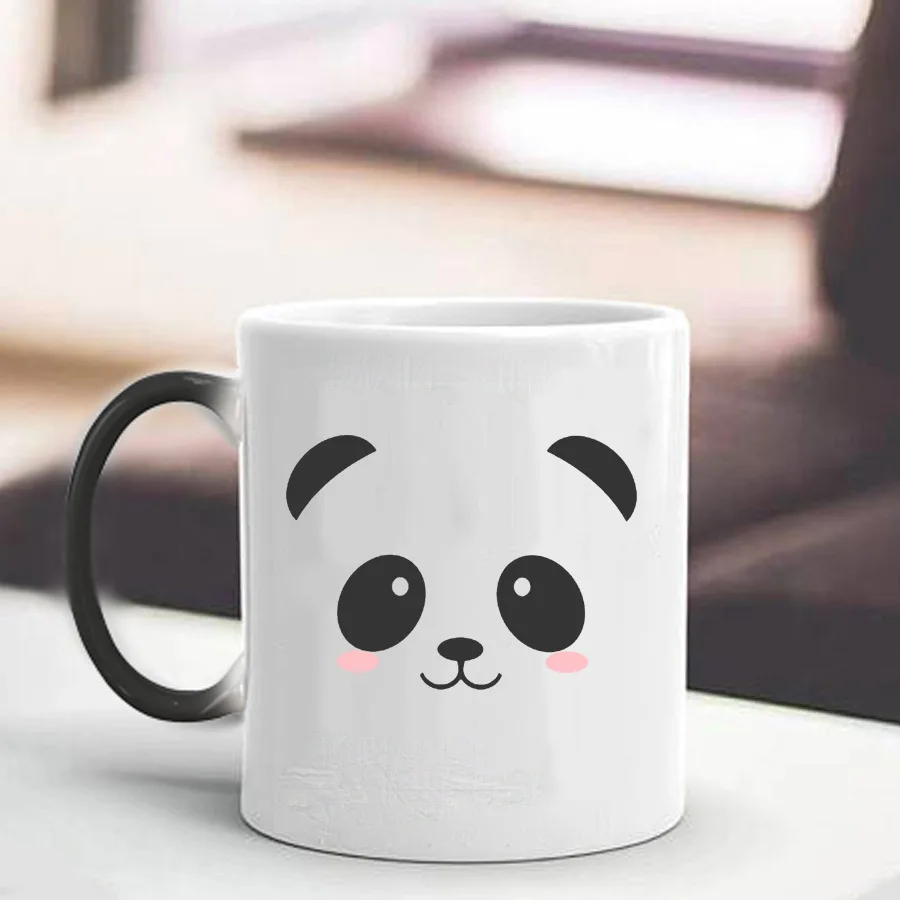 11oz Panda Color Change Mug ceramic thermal magic gradient coffee cup for gift