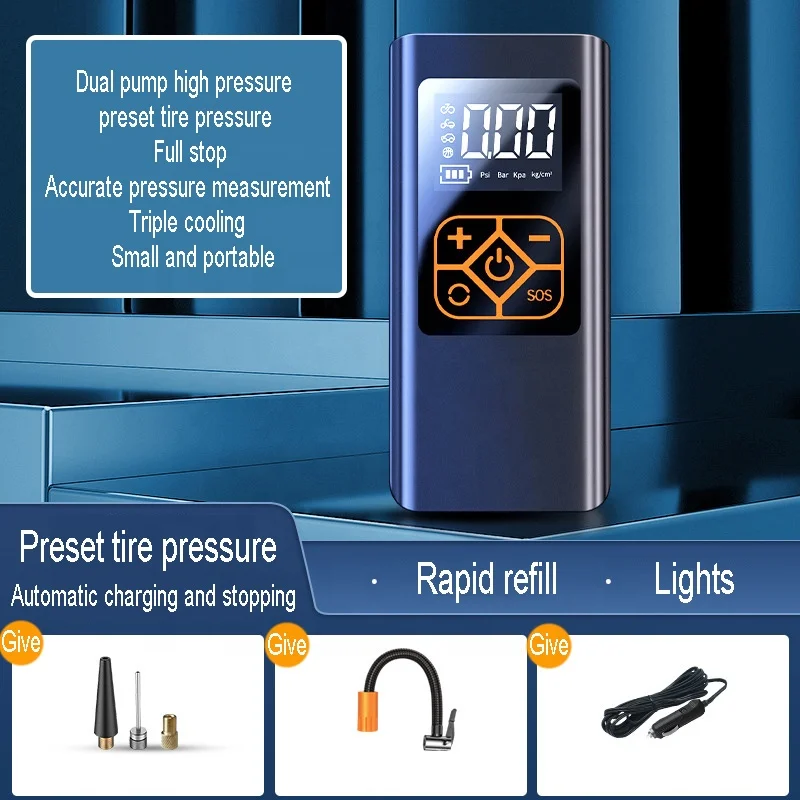 Automotive portable mini air pump intelligent emergency air pump charging bank