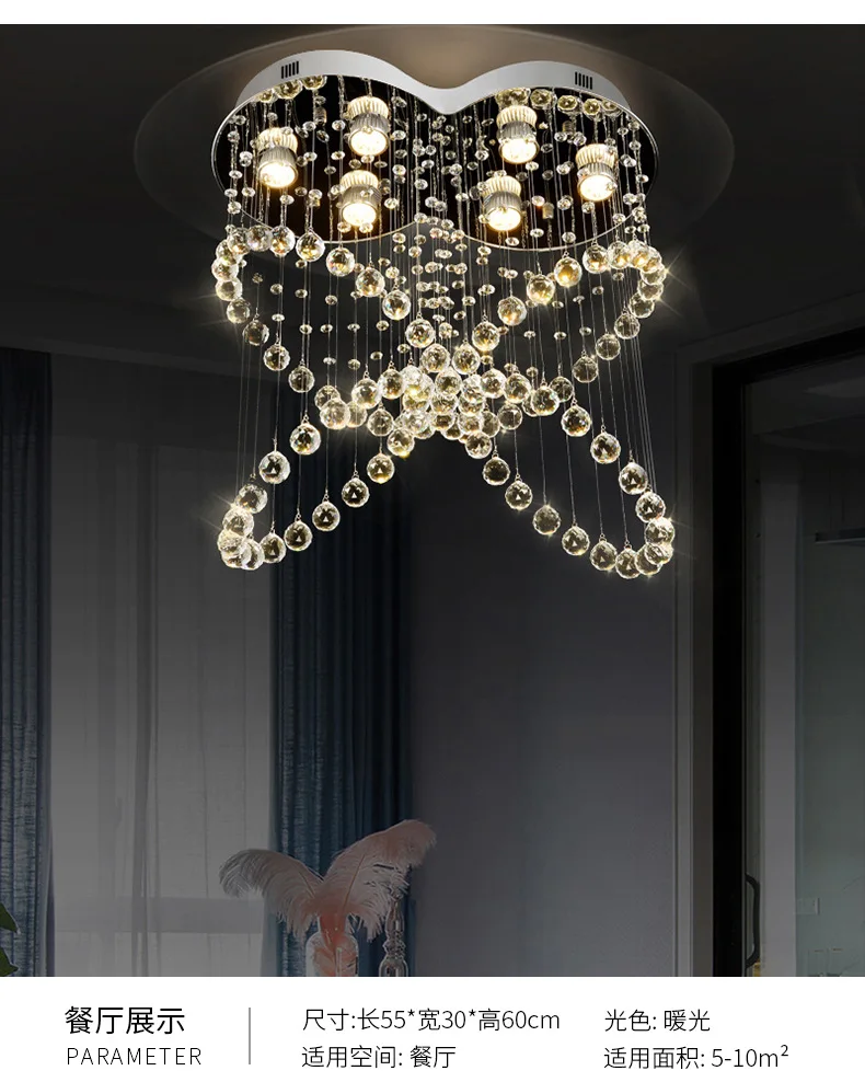 Wholesale modern room round ceiling lamp with crystal ceiling lights