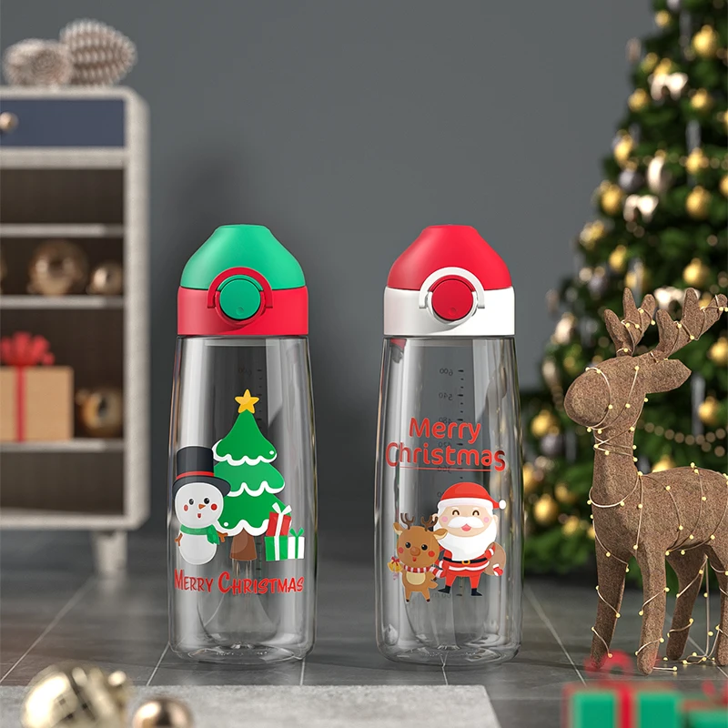 600ml 2021 Christmas Portable Durable water bottle