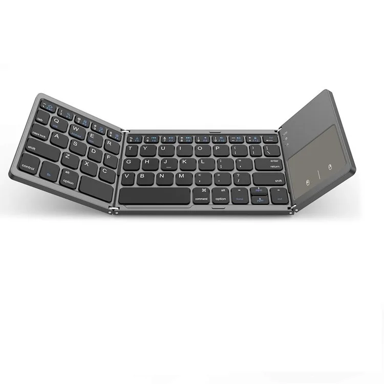 Portable Wide Compatibility Two Mode Connect Way Universal Gray Color BT Foldable Wireless Keyboard