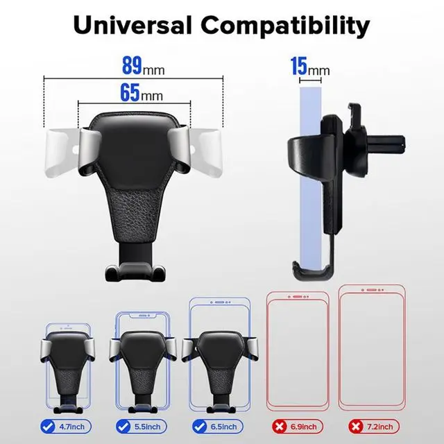 hot selling funny phone holder customized logo gravity car mount holder air vent fix for mobile phone
