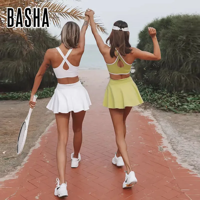 BASHAsports Новое поступление платье на бретельках для йоги и шорты Комплект из двух предметов Женская одежда для тренажерного зала и фитнеса пикантная Одежда для гольфа и тенниса Одежда для девочек