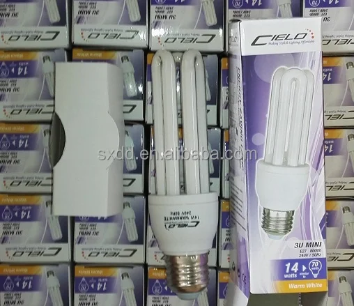compact Fluorescent lamp 3U shape all models energy saving lamp E27 B22 E14 6500K 2700K 9W 11W 15W 18W 20W 25W  AC110V AC220V