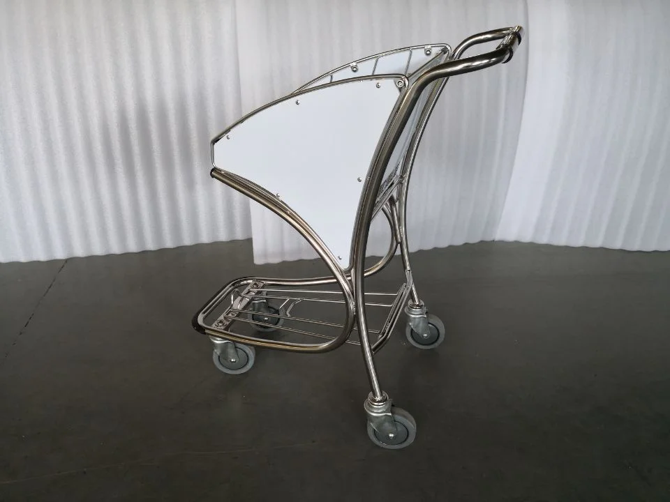4 Wheel Shop Shopping Trolleys Hand Carts Airport Luggage Trolley Cart Modern Aluminium Alloy Airport Trolley with handle brake
