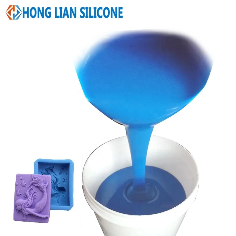 blue color LSR silicone rubber make soap mold, candle mold color customize liquid silicone rubber