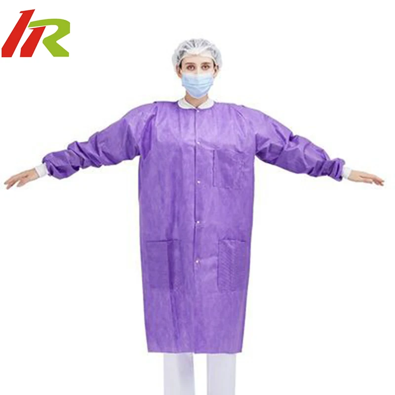 Wholesale Cheaper Customized Pockets Latex Free Individual Package Adult Disposable Lab Coat White Lab Jackets