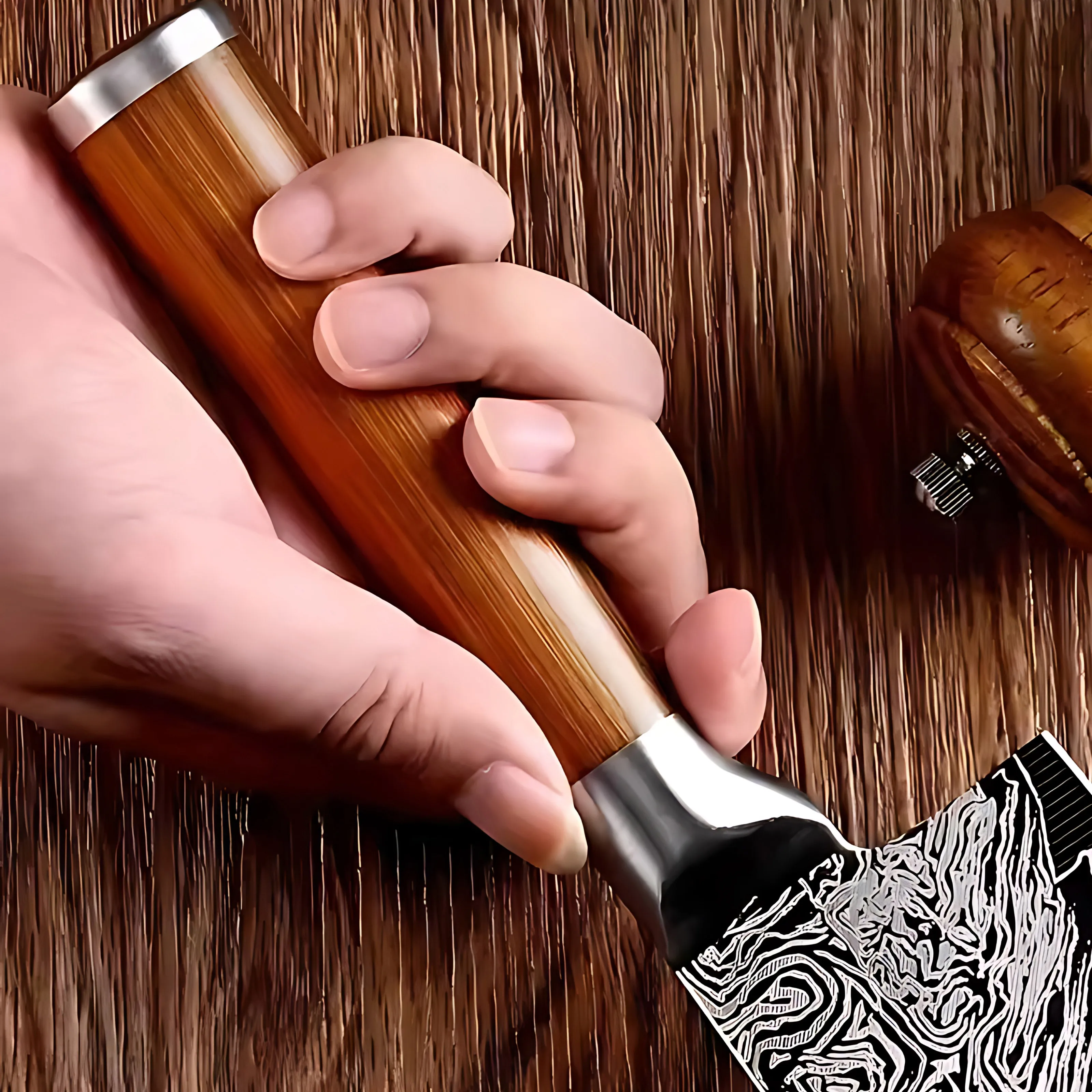 Damascus Pattern Kitchen Knives Set Japanese Style Chef Knife Utility Slicing Chopper Knife with Stainless Steel Handle