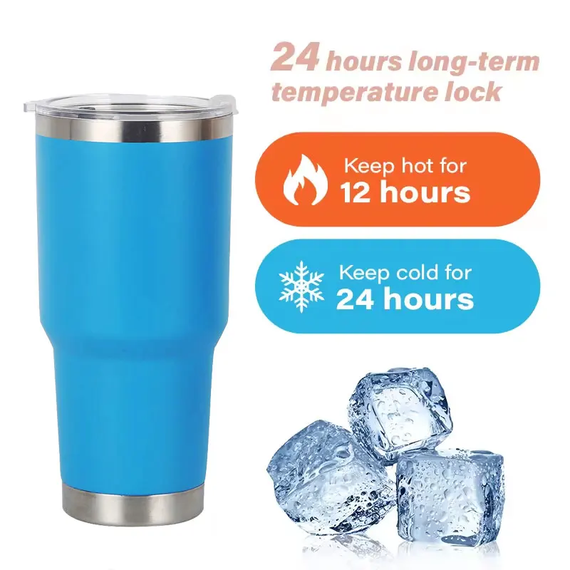 Hot Sale Custom Logo 30 Oz Cup  Double Walled Stainless Steel Metal Travel Mugs Vacuum Insulated Tumbler With Straw