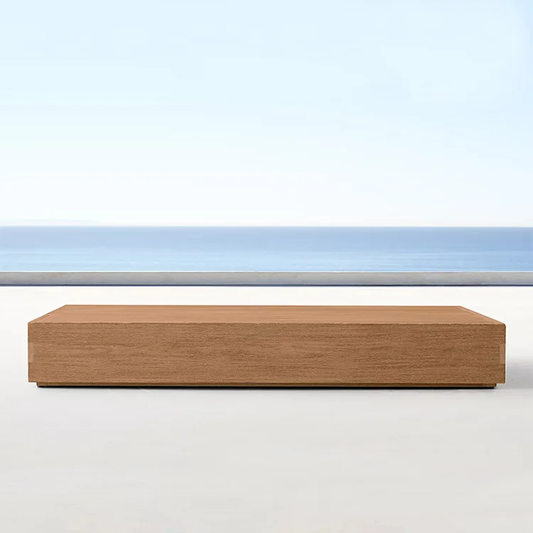 Outdoor Furniture Patio Garden Sets Rectangular Coffee Table Modern Style Teak Wood Center Table For The Living Room