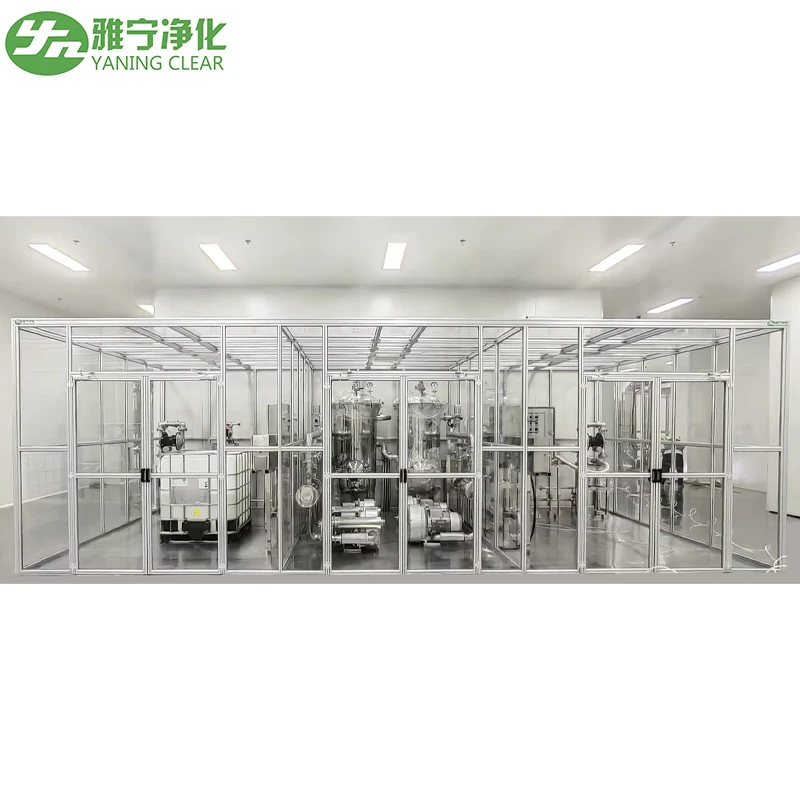 YANING GMP Modular Dust Free Laminar Air Flow Soft Wall Portable Clean Booth Clean Room