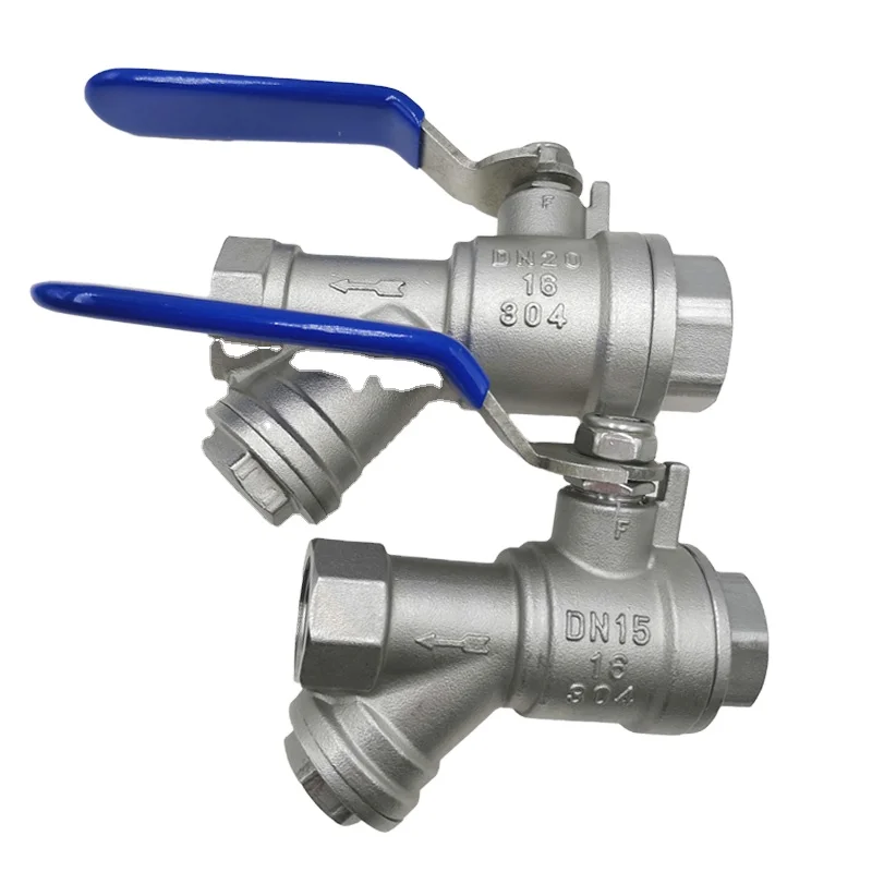 high quality female thread stainless steel filter ball valve,y strainer ball valve with filter,ball valve water filter