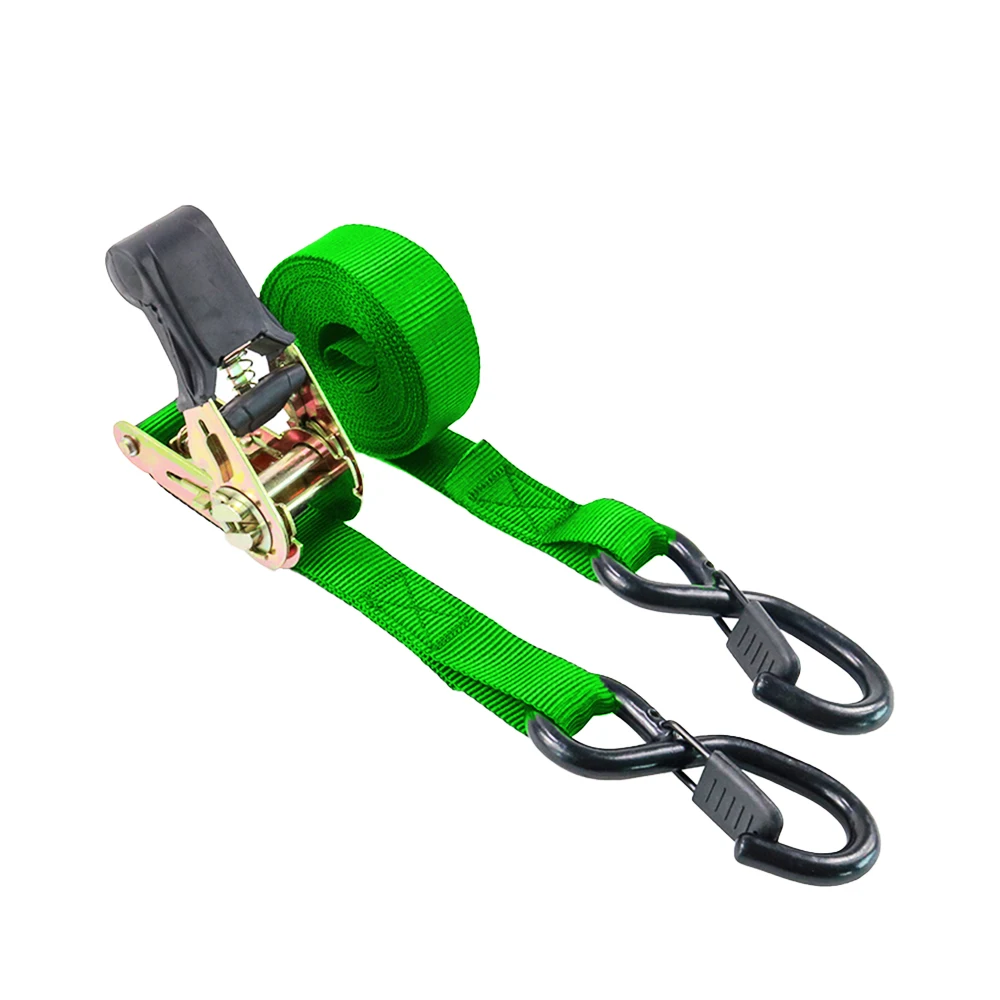 OEM Ratchet tie down strap 25mm ratchet load strap 800kg cargo belt with S Hooks