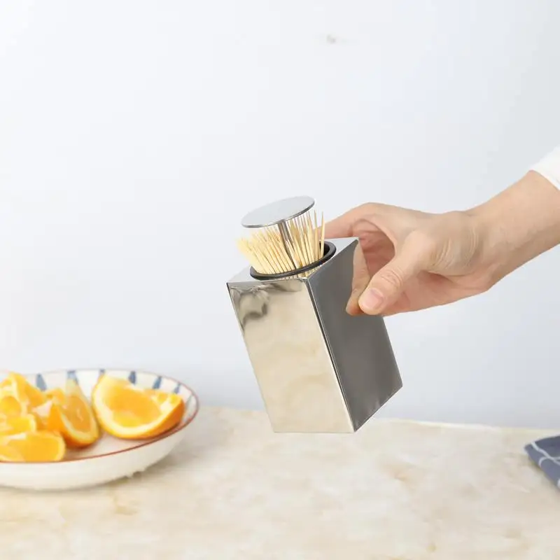 Party funny Christmas decorative dispenser holder toothpick mirror polishing Automatically pop up durable holder