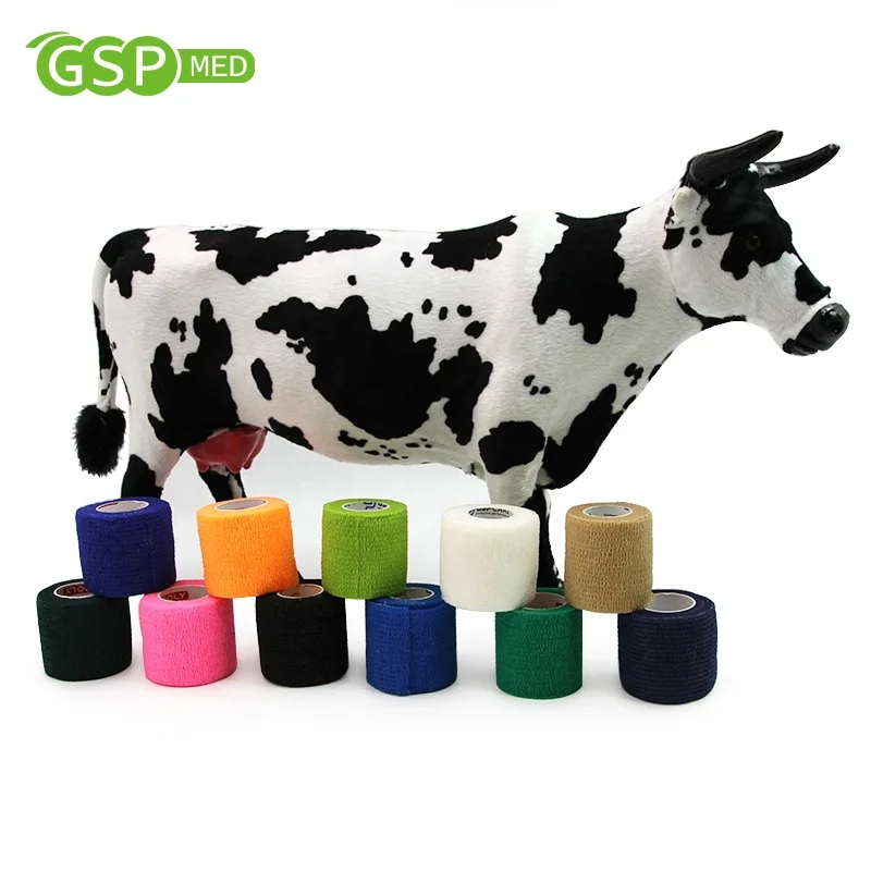 Manufacturer Free samples custom printed elastic vet wrap cohesive tape Bandage pet bitter
