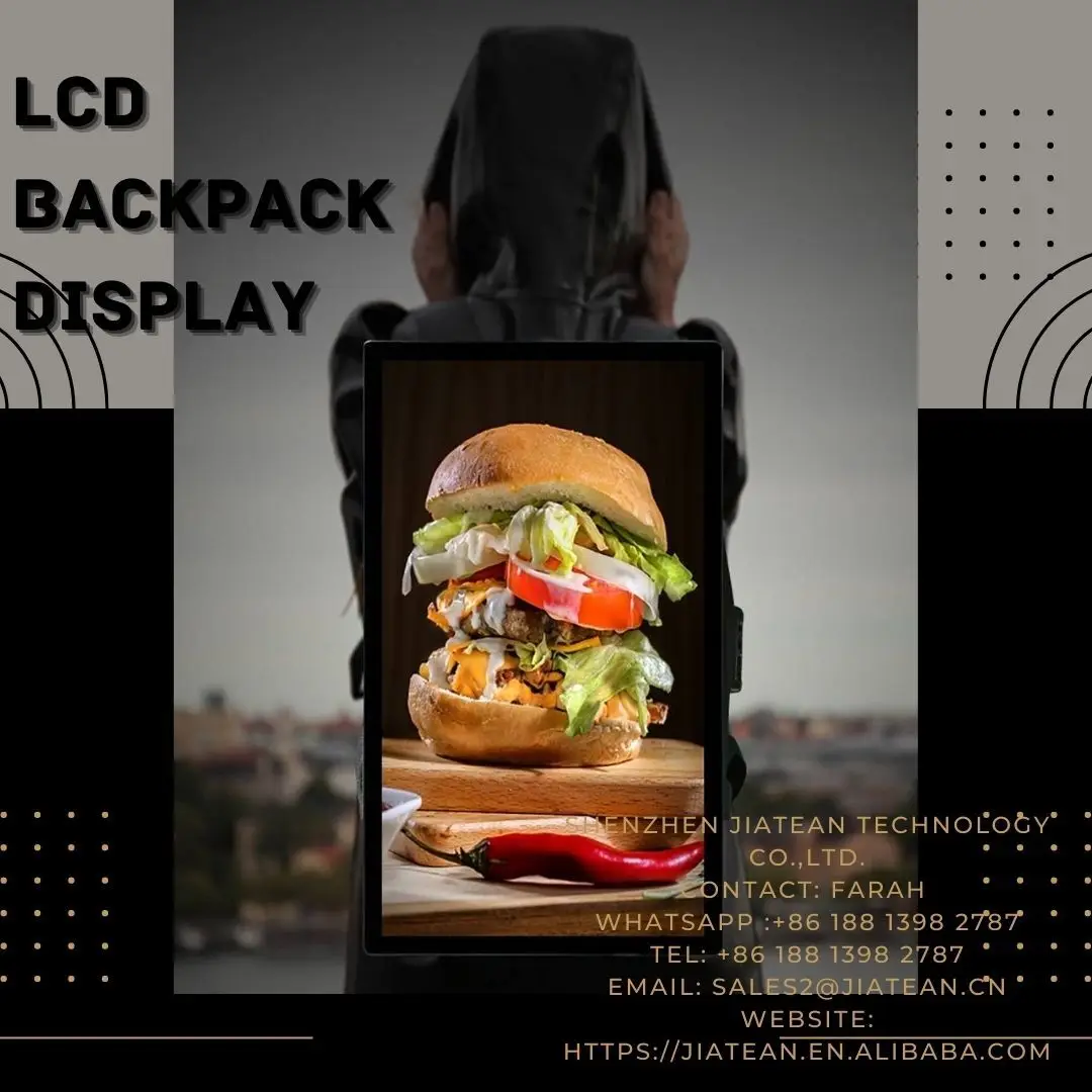 Digital Smart backpack display billboard DIY fashion advertising player with LCD programmable screen