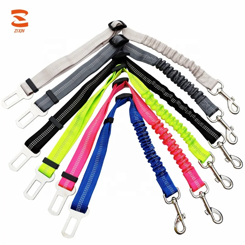 Safety Reflective Heavy Duty Hardware Elastic Nylon Webbing Custom Vehicle Pet Cat Car Bungee Seat Sear Adjustable Dog Sea Belt