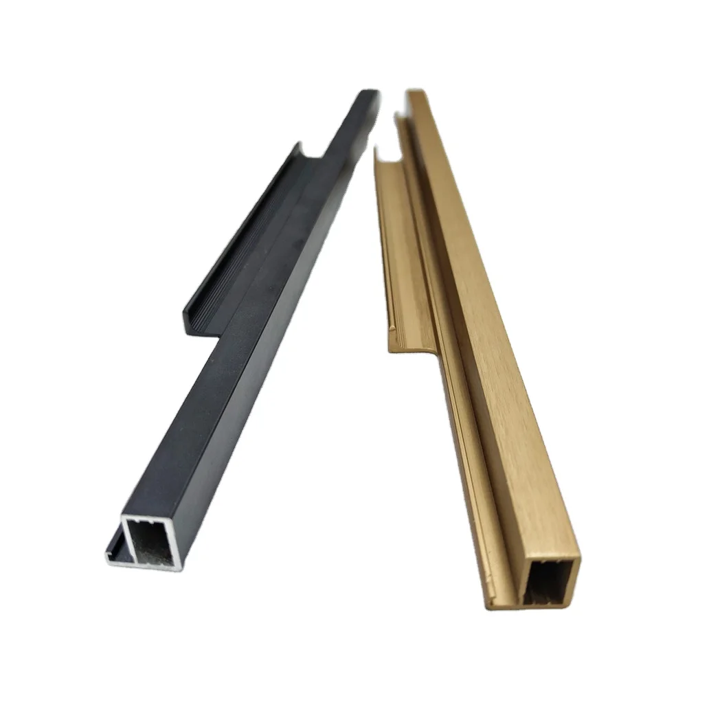 Simple style wardrobe aluminium profile for kitchen cabinet door pull handles profile furniture glass door frame