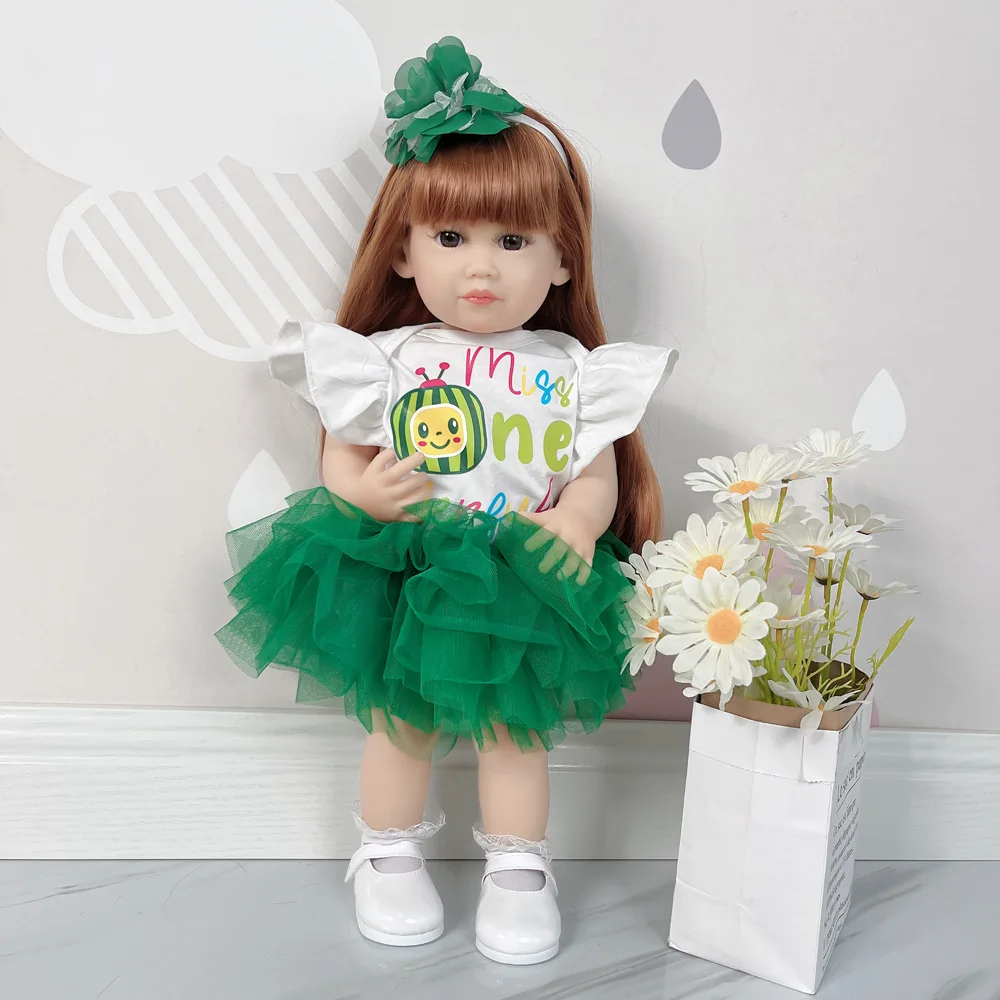 22inch reborn baby dolls cute boneka full body silikon realistic baby toy for children gift