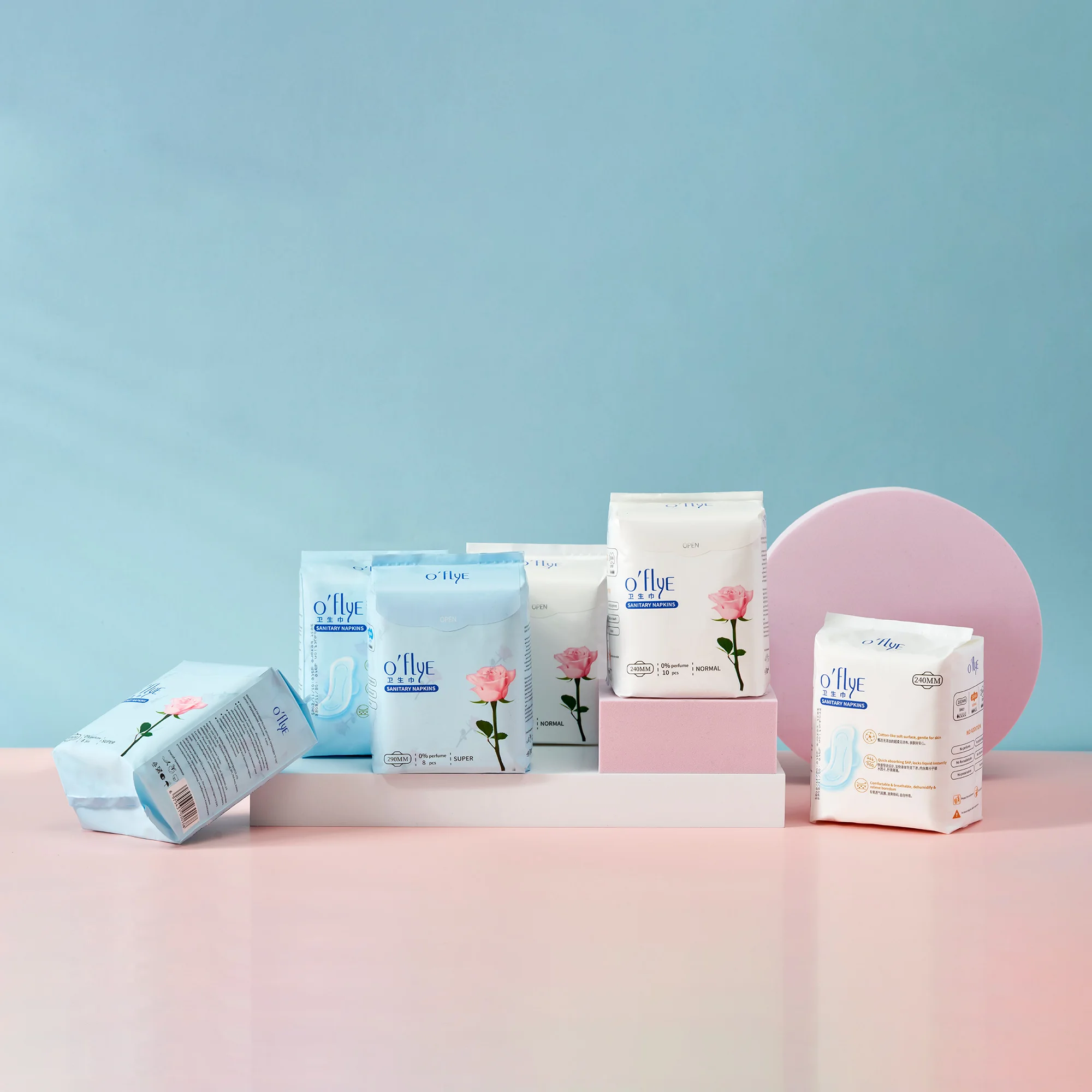 oflye CE certificated Japan quality sanitary napkin 240mm 290mm women ultra dry sanitary pads