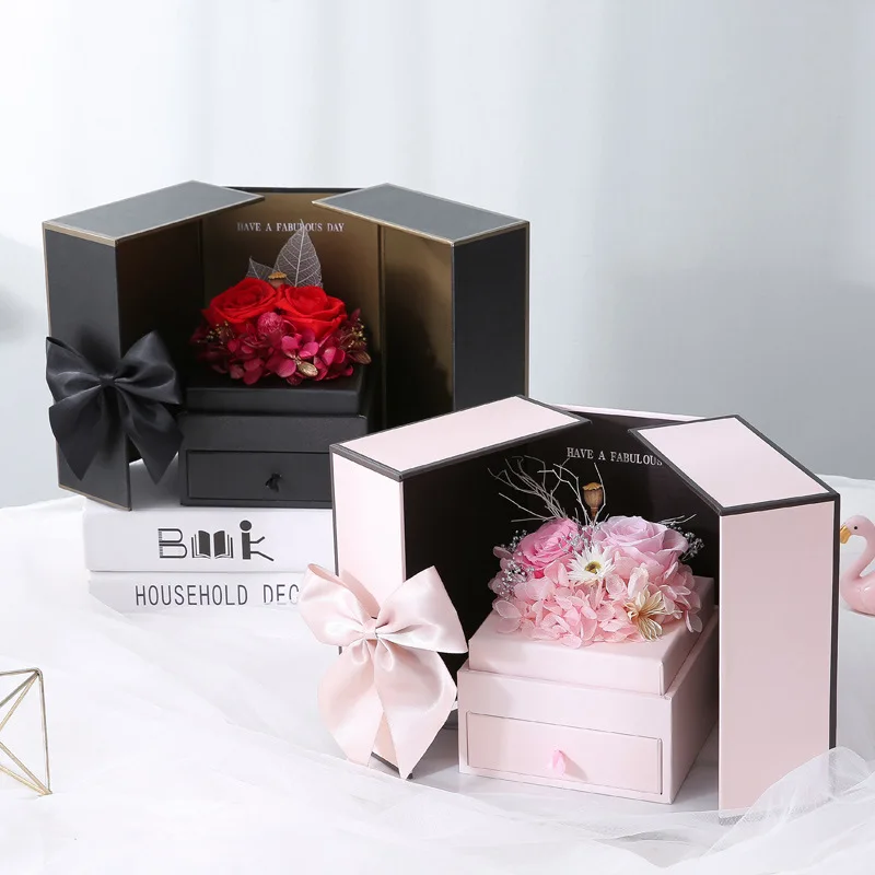 2022 manufacturers wholesale eternal rose flower gift box necklace jewelry eternal flower gift box