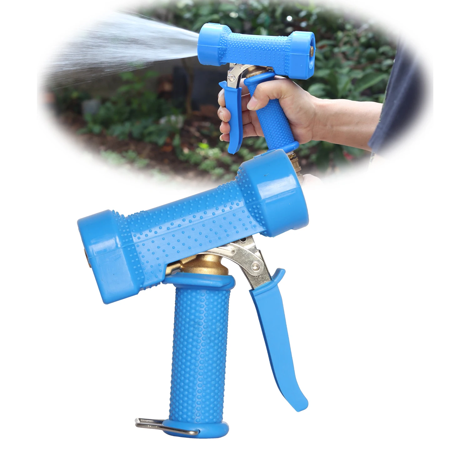 Blue rubber cover trigger By Hot and Cold Water heavy duty brass G1/2 low pressure dingo gun sprayer