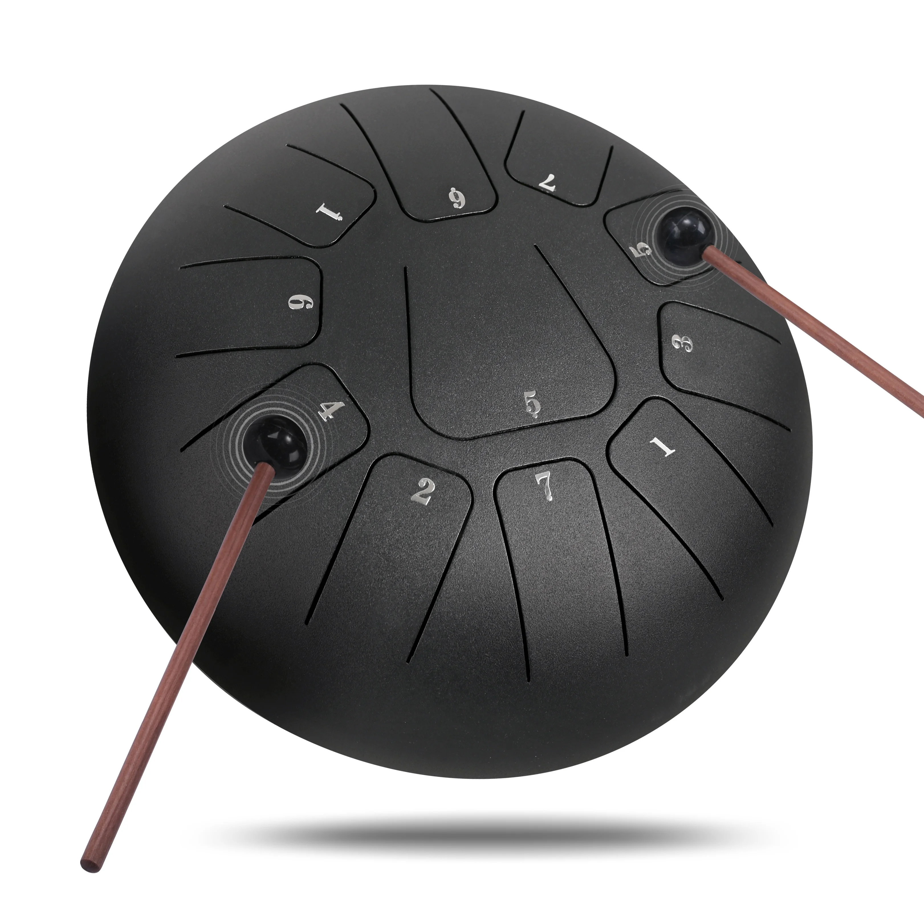 SUCCESS Popular Black 12 Inch/10 Inch 11 Notes Steel Tongue Drum for Music Performance