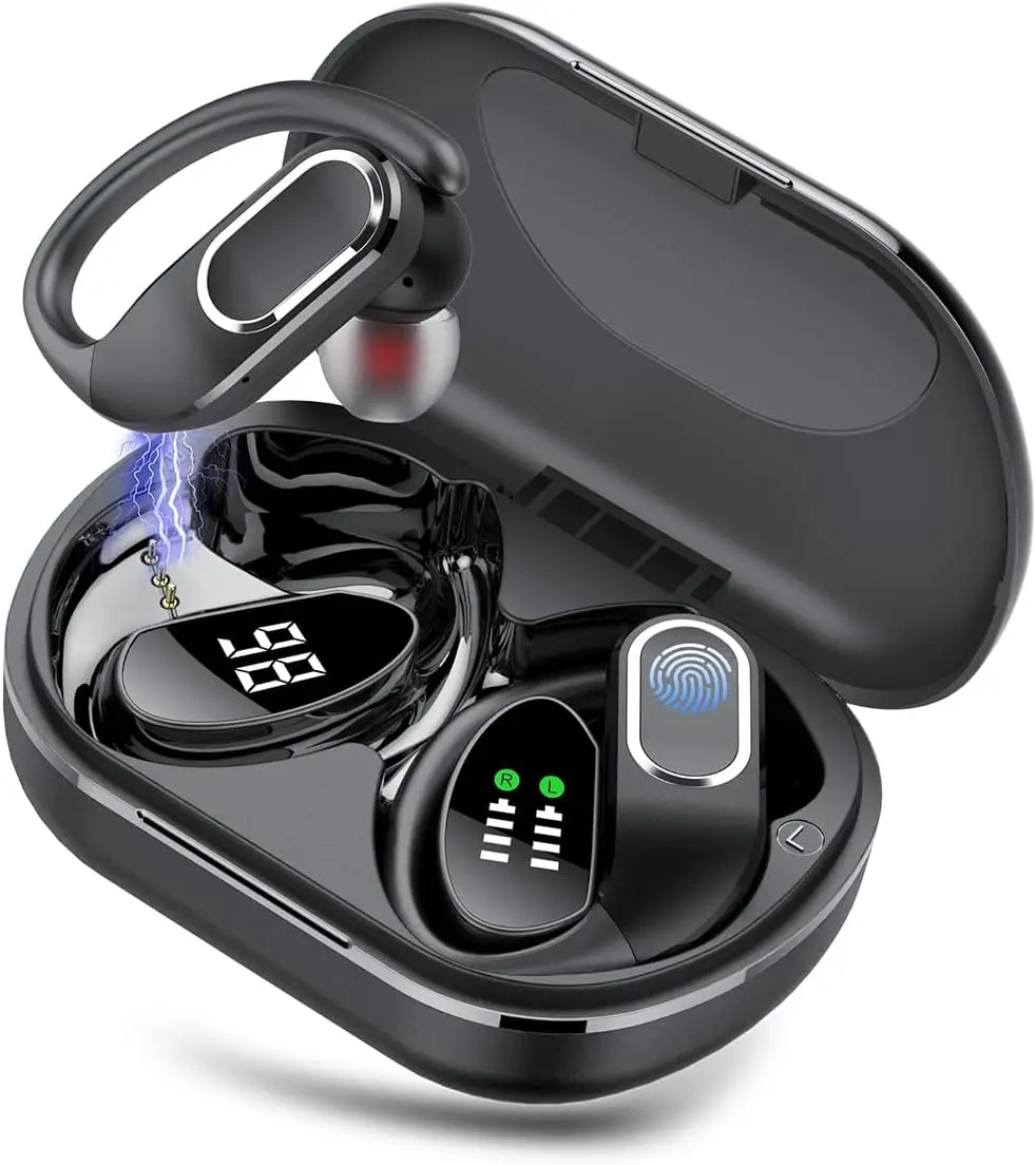 Dual LED Digital Display True Stereo Wireless Earbuds Earphones in ear Headphones with Earhooks Wireless TWS Earphone