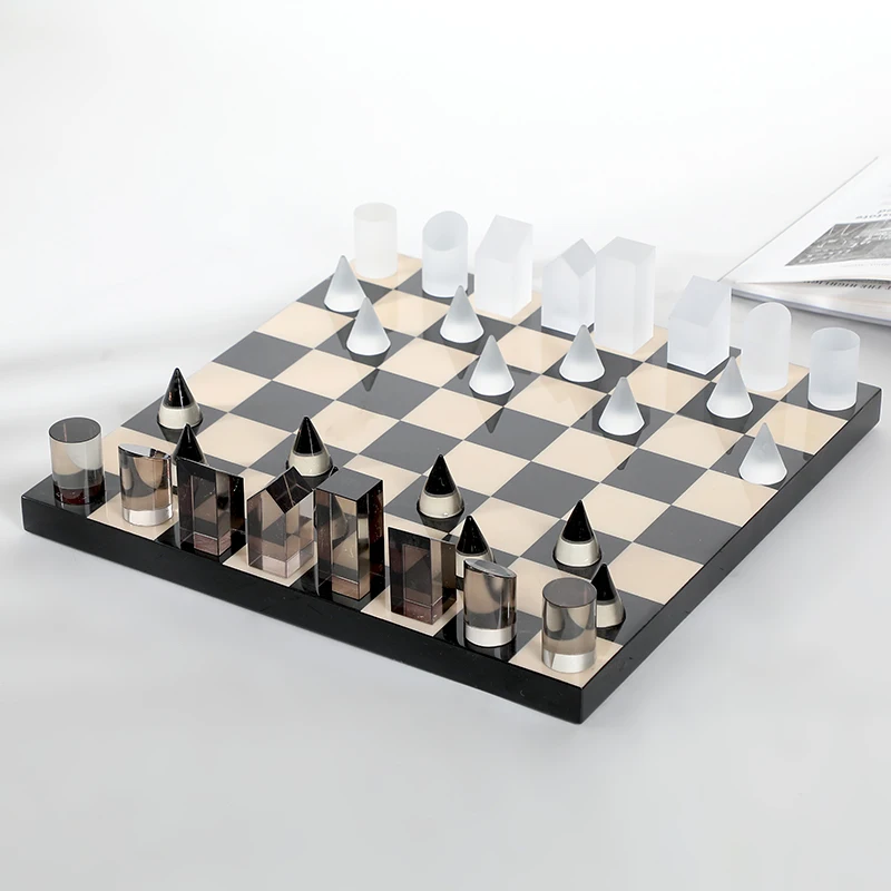 Creative crystal chess home decoration wooden chessboard modern chess board centerpieces