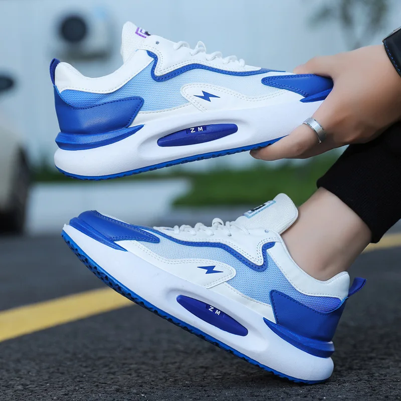 JSYWD-009  New casual breathable mesh sneakers fashion korean thick bottom running walking shoes for men stock