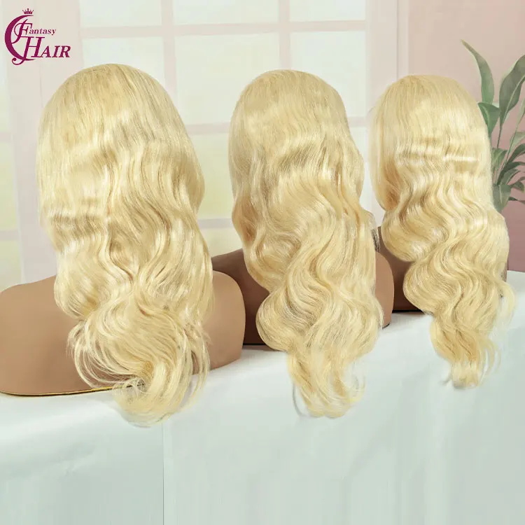 FH Top Quality  613  Vietnamese 100% Human Hair Wig 13x6 Transparent Lace Body Wave Wig Blonde Frontal Lace wig