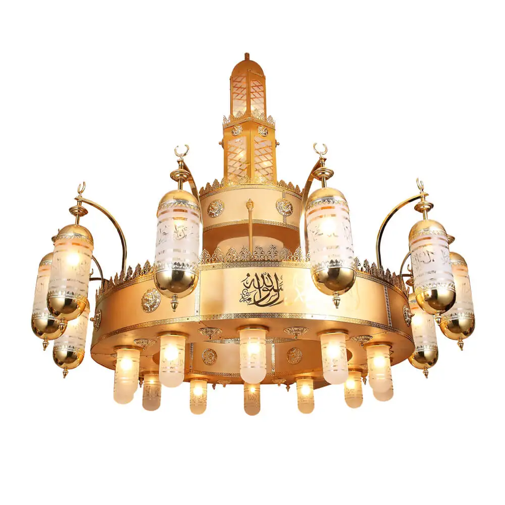 Mosque chandelier iron light fitting big project hanging lamp antique brass pendant lamps chandelier for church