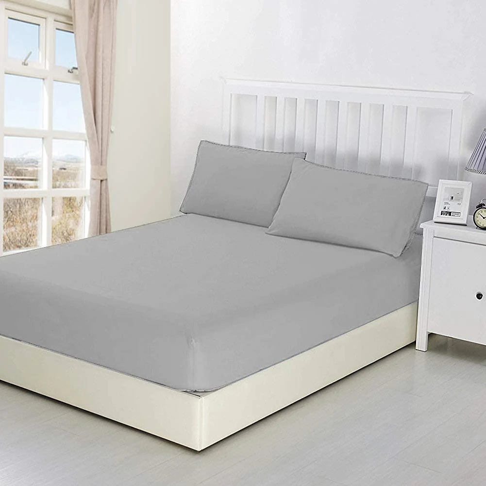 Cotton Bedding Fitted Sheet Ready to Ship Discounted Fitted Sheet Solid Colors