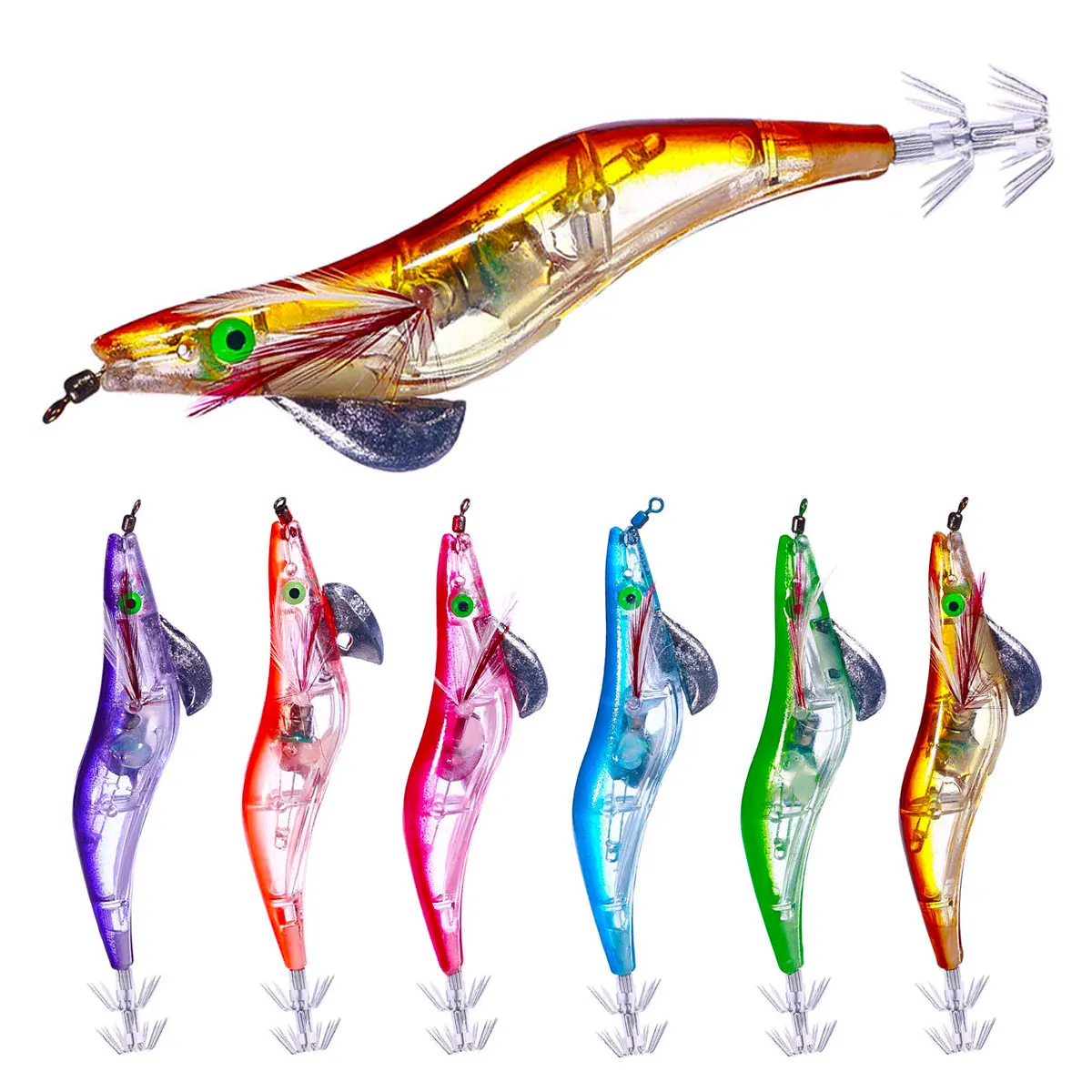 Hengjia Electronic shrimp squid baits 128MM 21G Squid jigs fishing lures