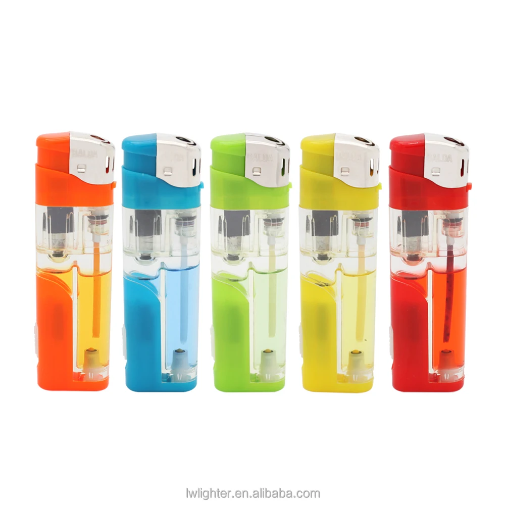 Bulk Flame Electronic Customized Lighters With Led Light