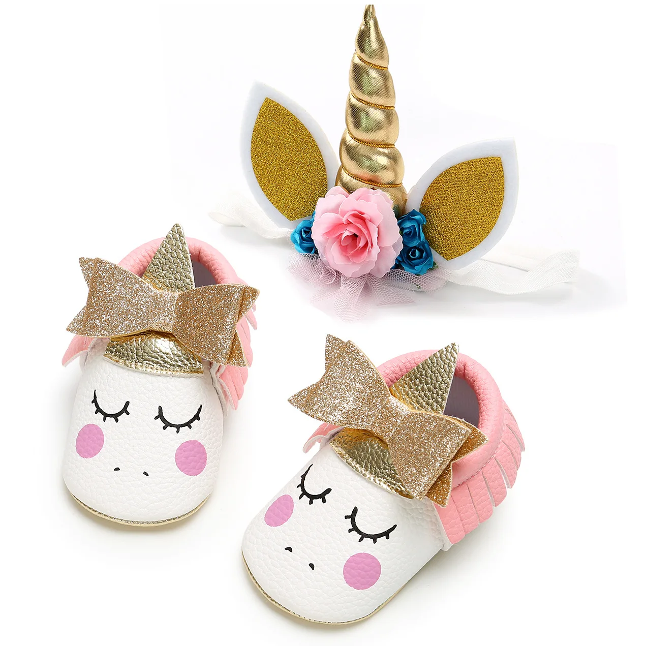 0-1Y Birthday Soft Bottom Anti-skid Infant Prewalker Unicorn baby shoes girls
