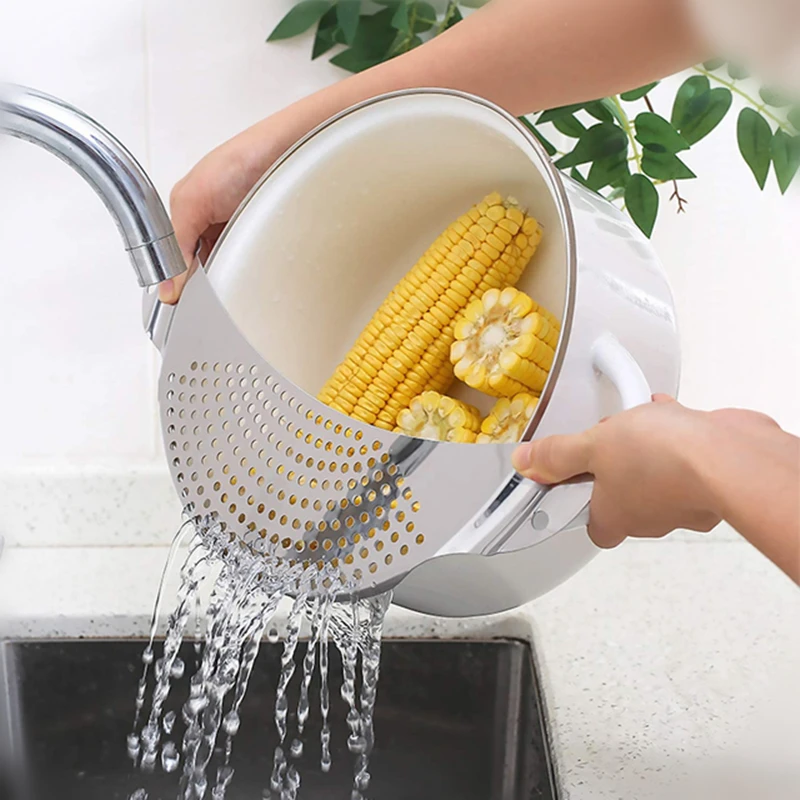 Amazon Top Seller Kitchen Accessories Pasta Strainer Pan Pot Strainer Stainless Steel Pot Strainer Colander